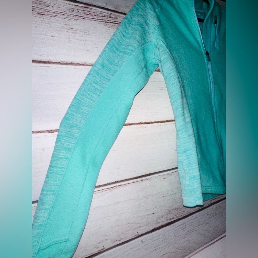 Tek Gear Women’s Full-Zip Fleece Jacket – Turquoise – Size M Casual Office Cozy - Picture 4 of 8
